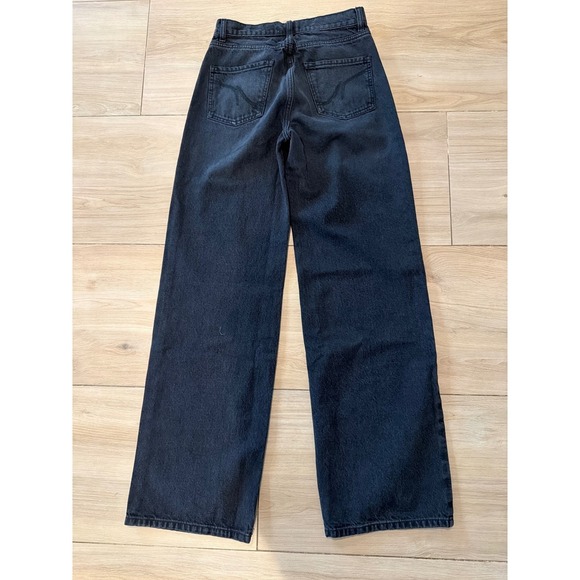 Revice Denim Venus Flares Jeans Washed Black Crossover Fly Wide Leg Size 23 NWT - Picture 3 of 7